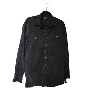 Men's Denver Hayes Button Down Black Denim Shirt Size Large Tall